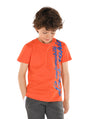 قميص ذو أكمام قصيرة للأطفال بشعار اوتوموبيلي لامبورجيني النصي