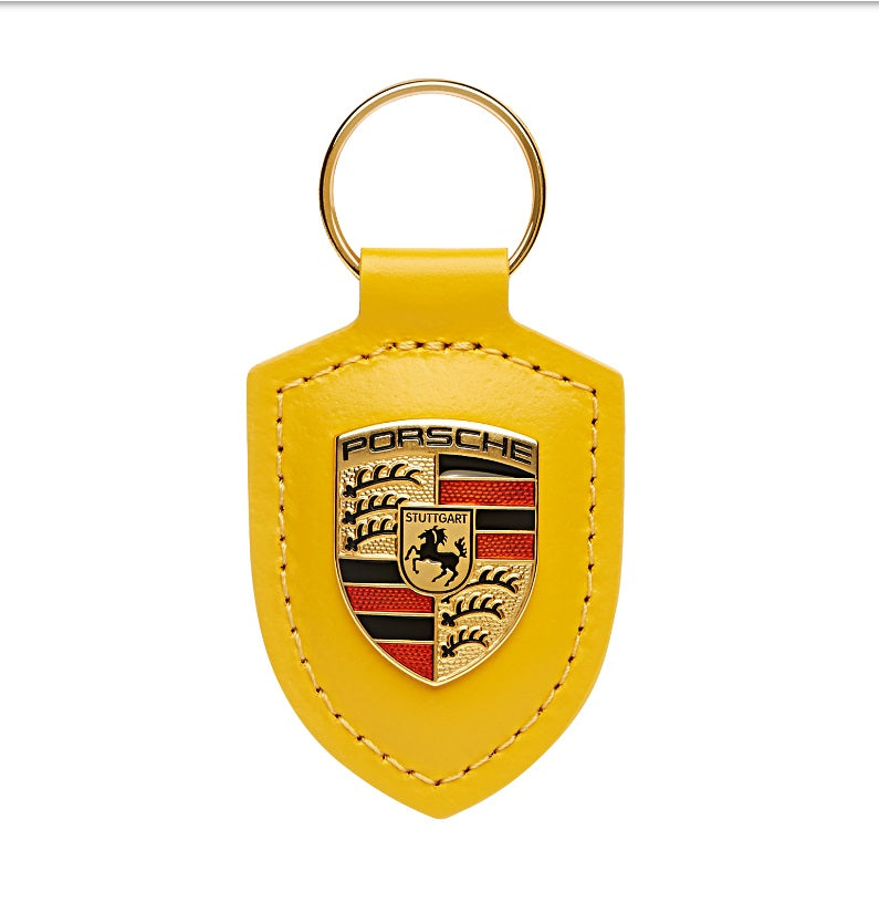 ميدالية مفاتيح Porsche الجلدية أصفر