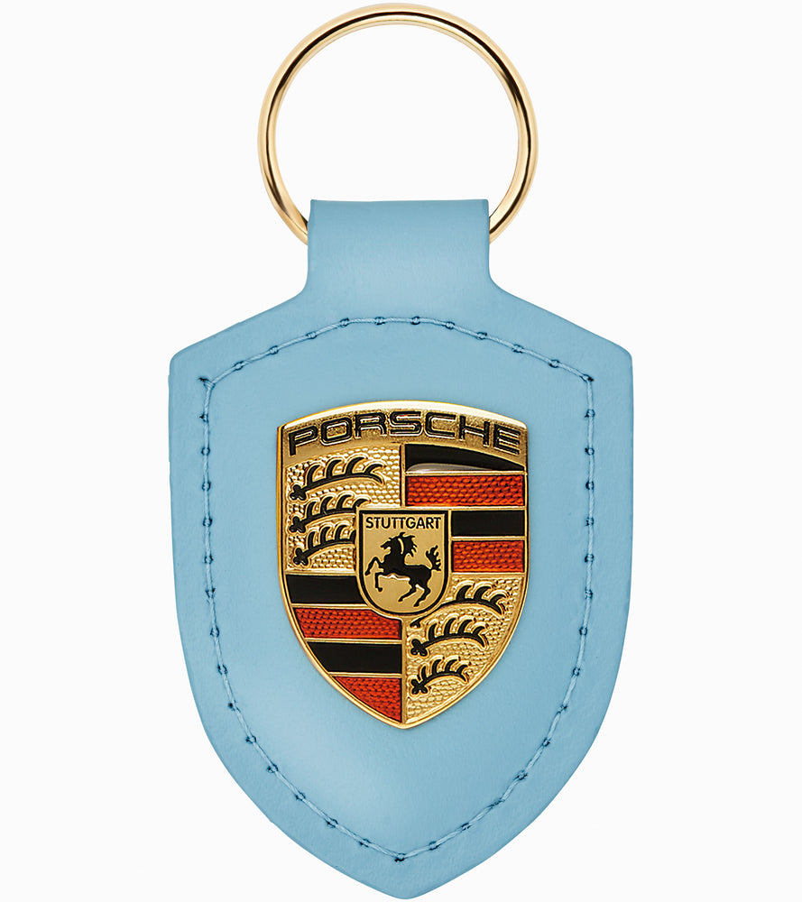 ميدالية مفاتيح Porsche الجلدية أزرق جليدي