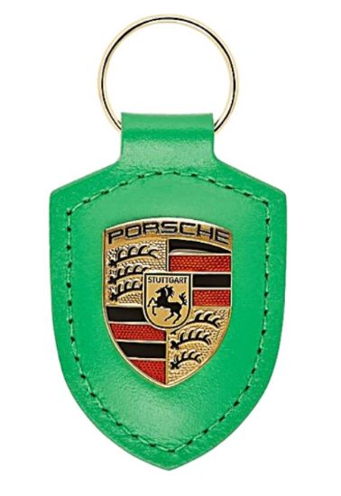 ميدالية مفاتيح Porsche الجلدية أخضر فاقع