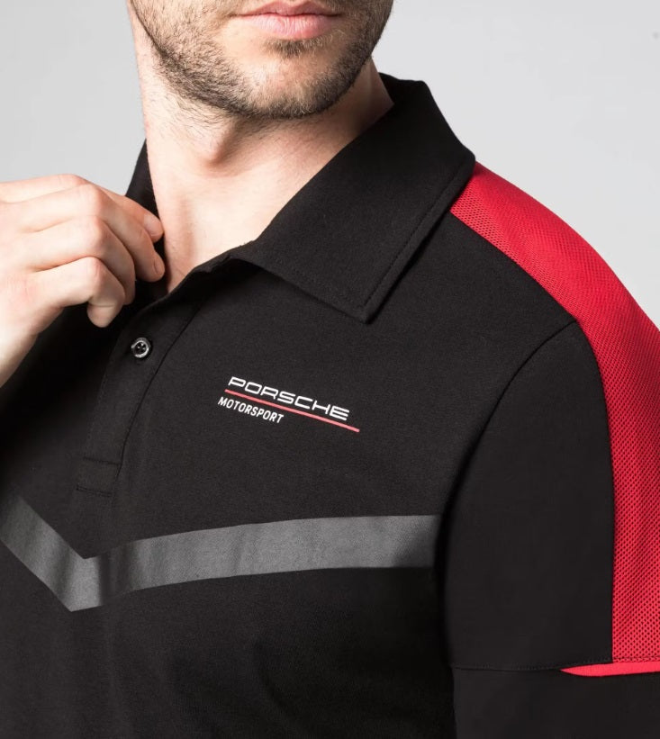 Motorsport Fanwear Men's Polo Shirt Black Red