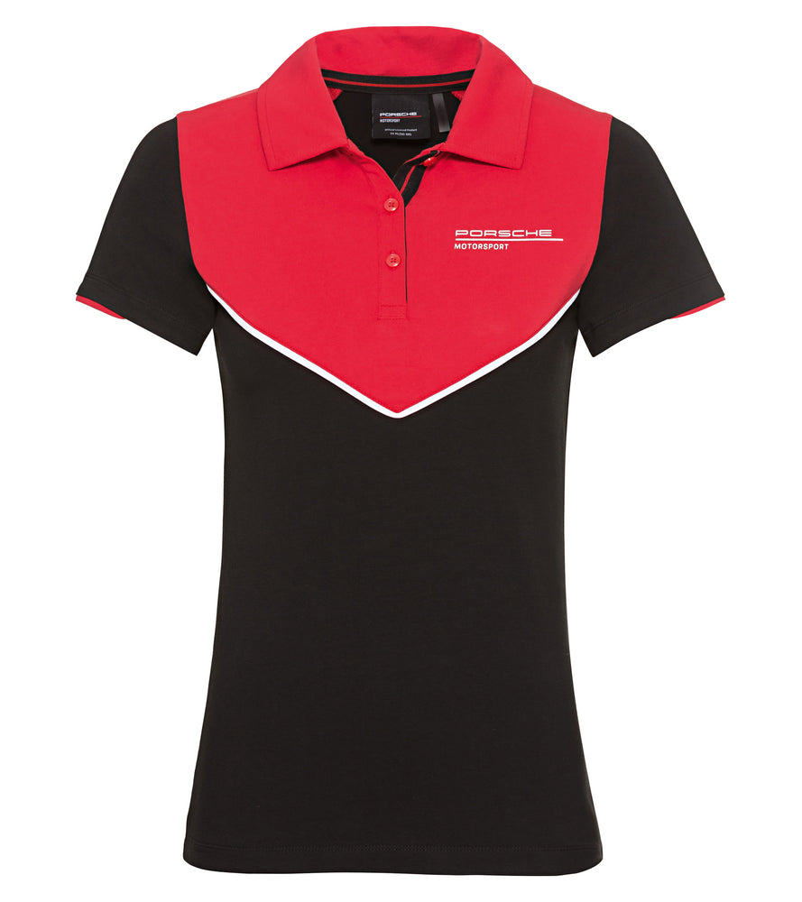 Women's polo shirt Porsche Motorsport Fanwear black red