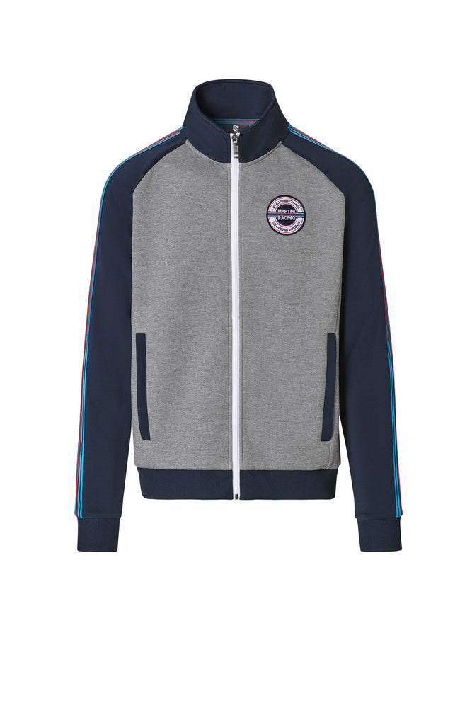 Men's sports jacket, gray melange/blue - MARTINI RACING