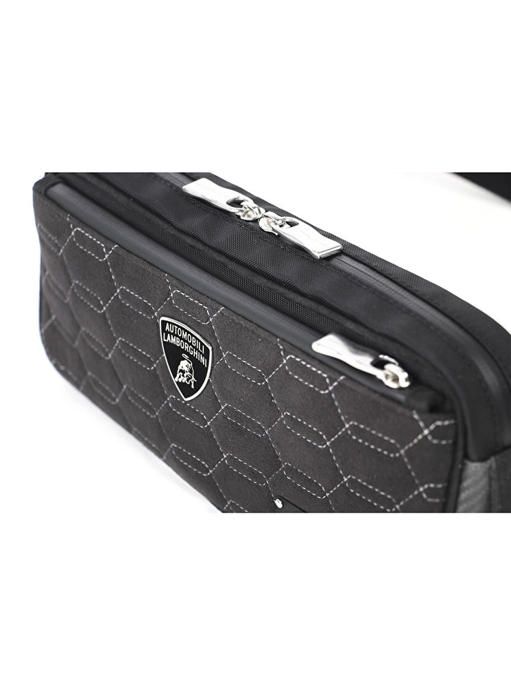 Lamborghini Zingo Belt Bag In Carbon Fibre And Alcantara